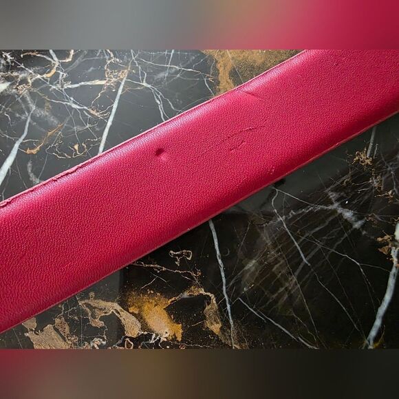 Via Spiga Genuine Leather Red Belt Adjustable Womens Size M/L Hook Front NWT - Picture 3 of 12